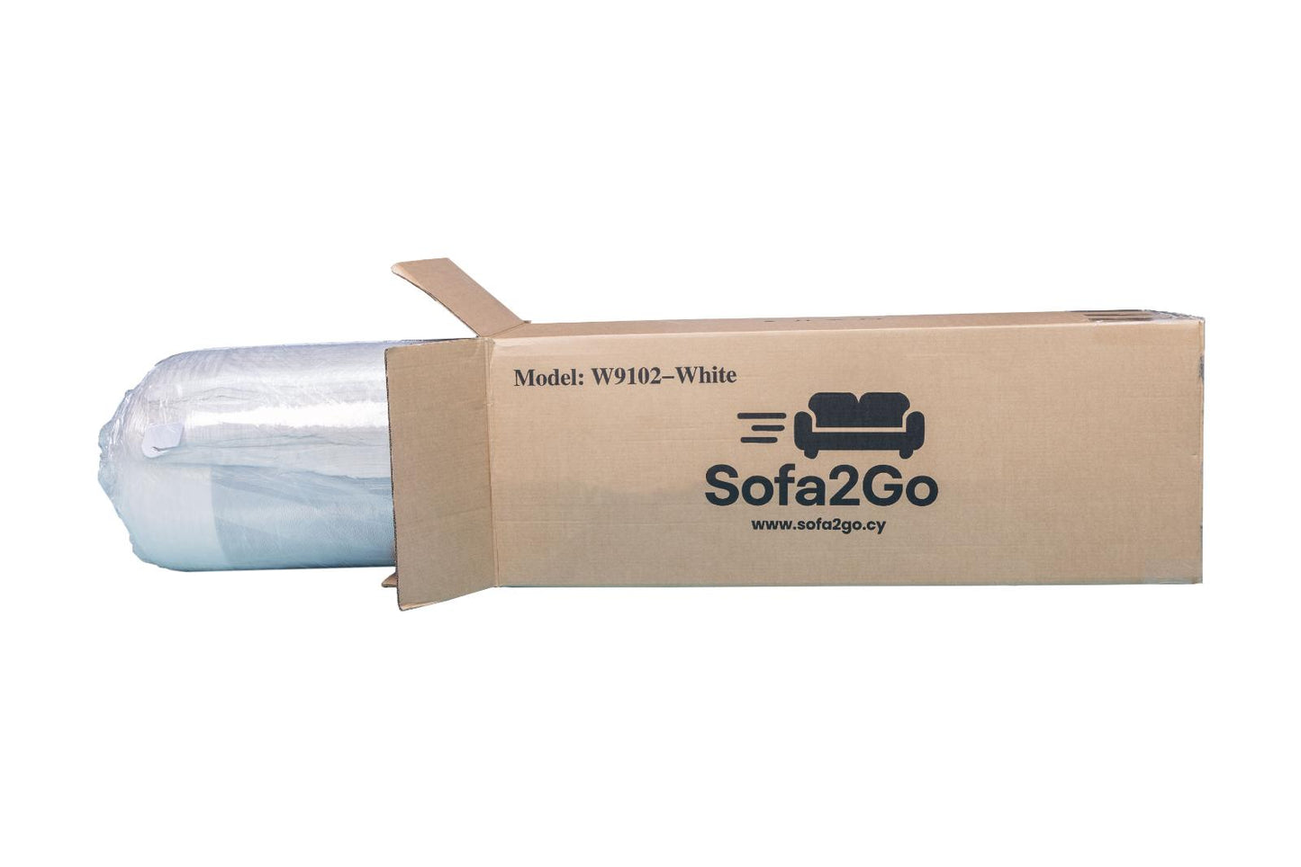 White Teddy Sofa Bed in its retail box