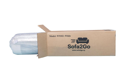 White Teddy Sofa Bed in its retail box