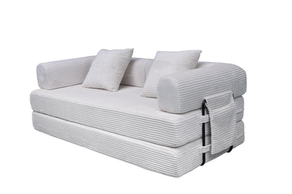 White Teddy Sofa Bed in sofa mode