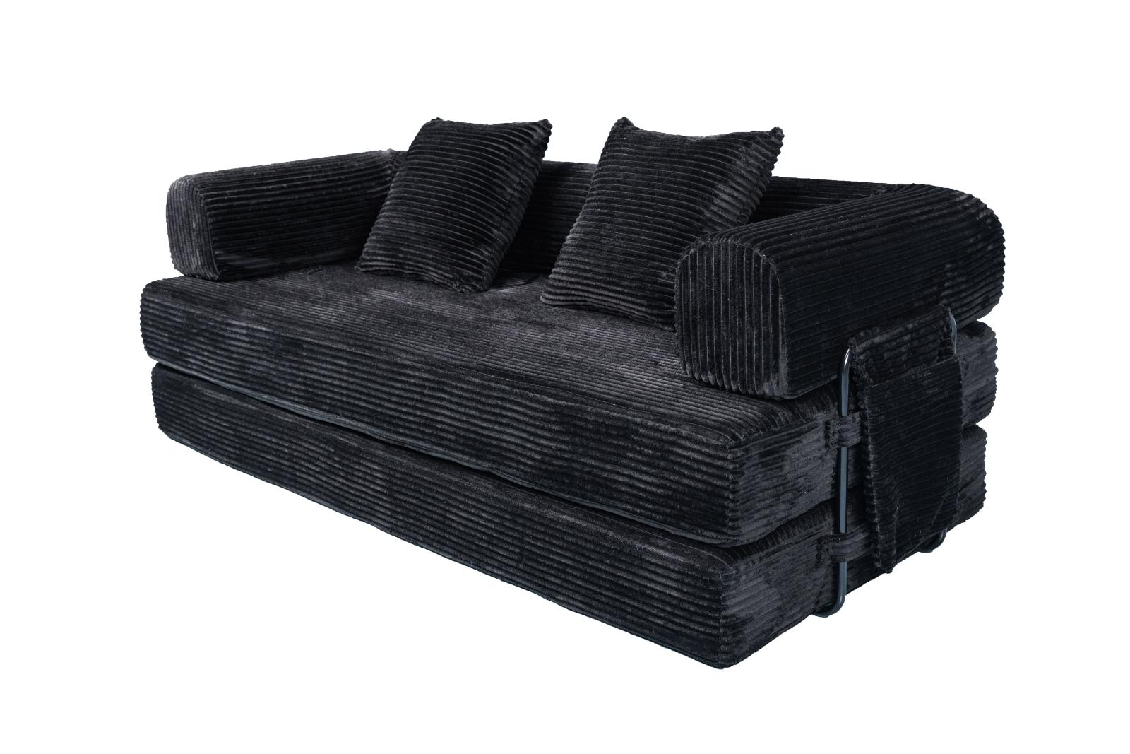 Black Teddy Sofa Bed in sofa mode