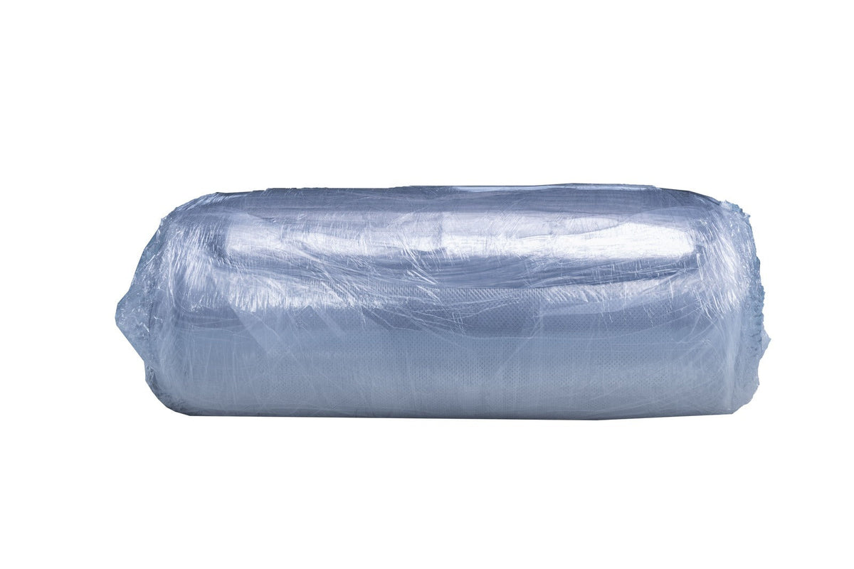 Gray Teddy Sofa Bed compressed and rolled for shipping